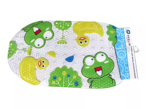 коврик для ванны, 69х39 см, антискользящий, утята и лягушата