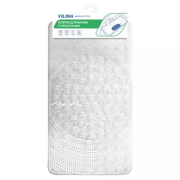 коврик для ванны Мозаика 38х69см антискользящий белый