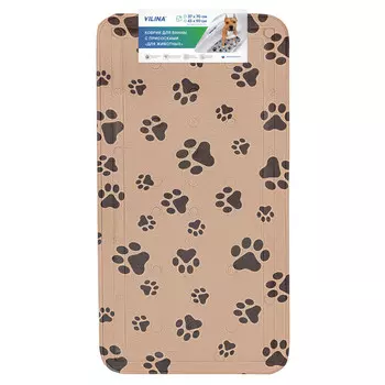 коврик для ванны ВИЛИНА Лапки 43х90см для животных капучино