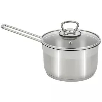 ковш КАТЮША София 1,4л 14см со стеклянной крышкой нерж.сталь индукция