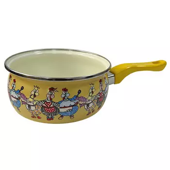 ковш METROT Куриный переполох 1,5л 16см эмалированная сталь