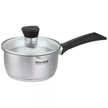 ковш RONDELL Strike Grey Ultra 1,3л 16см нерж.сталь c крышкой индукция