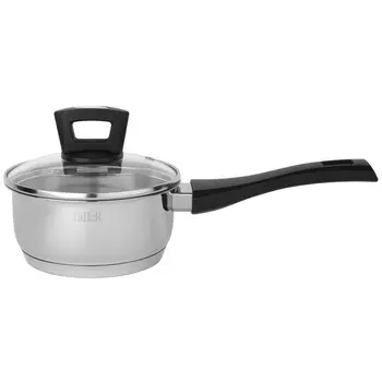 ковш TALLER Аспект 0,9л 14см нерж.сталь стеклянная крышка индукция