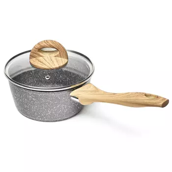 ковш WALMER Stonehenge 1,3л 16см алюминий стекл. крышка индукция