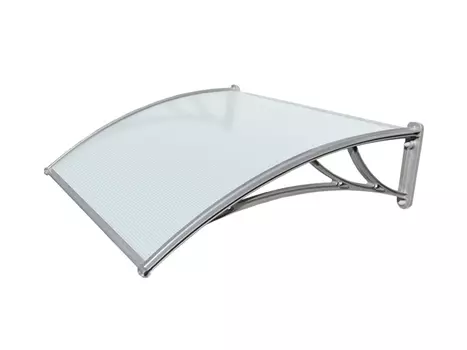 козырек для двери, 1200х930 мм, поликарбонат, серебристый