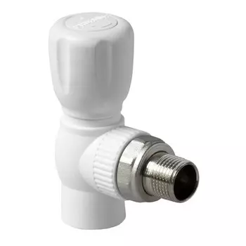 кран полипропиленовый шаровый для радиатора PRO AQUA 25мм х 3/4" НР угловой