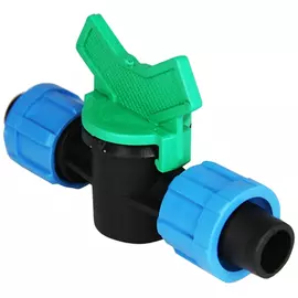 кран проходной для ленты капельного полива d16мм