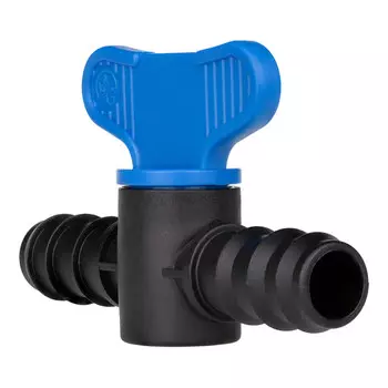 кран проходной для трубки капельного полива d16мм