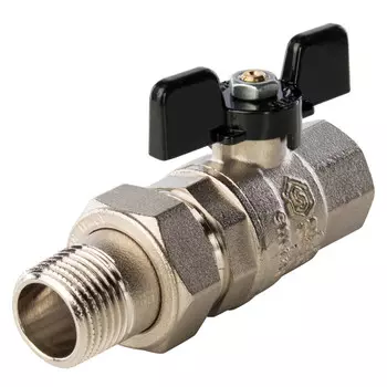 кран шаровой STOUT с полусгоном 1/2" ВР/НР бабочка латунь