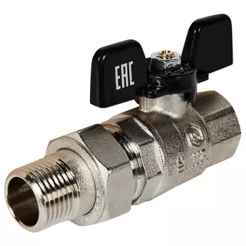 кран шаровой STOUT с полусгоном 1/2" ВР/НР бабочка латунь