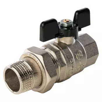 кран шаровой STOUT с полусгоном 1" ВР/НР бабочка латунь