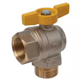 кран шаровый газовый GIACOMINI 1/2" ВН/НР угловой бабочка латунь