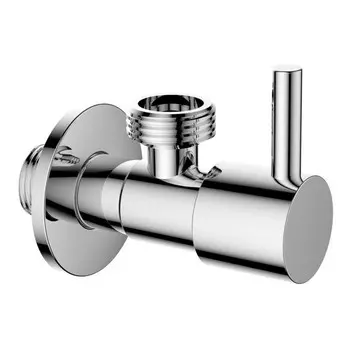 кран угловой LEDEME LH507-3/4 НР/НР нерж сталь с отражателем хром