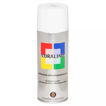 краска аэрозольная CORALINO RAL 9003 белый матовый 520мл, арт.C19503
