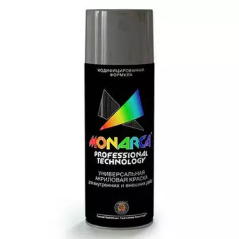 краска аэрозольная MONARCA универсальная Черный Матовый 520мл, арт.19505
