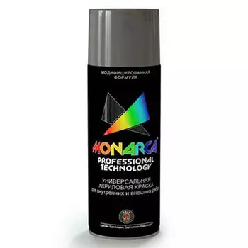 краска аэрозольная MONARCA универсальная Черный Глянцевый 520мл, арт.19005