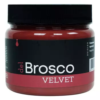 краска акриловая DEL BROSCO Velvet интерьерная 0,4л красный, арт.2515153