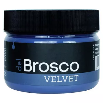 краска акриловая DEL BROSCO Velvet интерьерная 0,25л синяя, арт.2504154