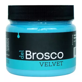 краска акриловая DEL BROSCO Velvet интерьерная 0,4л голубая, арт.2515189