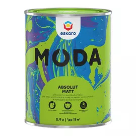 краска акриловая ESKARO Moda Absolut Matt база А для стен и потолков 0,9л белая, арт.4630042541047