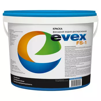 краска акриловая фасадная EVEX FS-1 база С 14кг бесцветная, арт.4698
