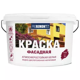 краска акриловая фасадная PROREMONTT 3кг белая