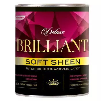 краска акриловая PARADE Deluxe brilliant soft sheen белая 0,9л, арт.0007405