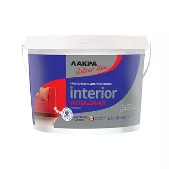 Краска для стен и потолков латексная Лакра ColorLine, супербелая, 6,5 кг