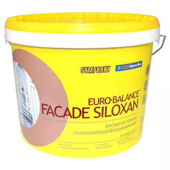 краска фасад в/э SYMPHONY Euro Balance Facade Siloxane база LC матовая 9л бесцветная, арт.1100255
