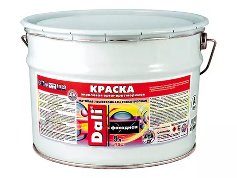 краска фасадная DALI всесезонная база А 9л, арт.20805