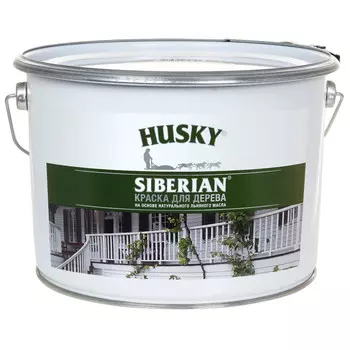 краска фасадная HUSKY SIBERIAN для дерева база А 9л белая, арт.27008