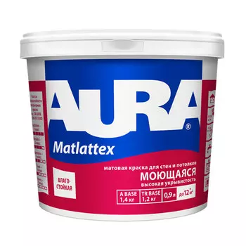 краска в/д AURA Mattlatex моющаяся 0,9л TR бесцвет., арт.4607003919948