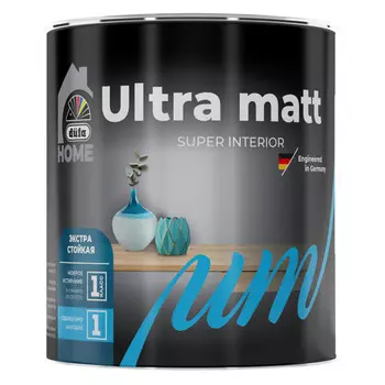краска в/д DUFA Home Ultra matt база1 для стен и потолков 0,9л белая, арт. МП00-009866