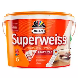 краска в/д DUFA Superweiss для стен и потолков 5л белая, арт.Н0000000396