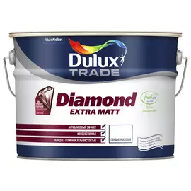 краска в/д DULUX Trade Diamond Extra matt база BW для стен и потолков 10л белая, арт.5273946