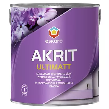 краска в/д ESKARO Akrit Ultimatt интерьерная матовая 2,7л, арт.ESP093