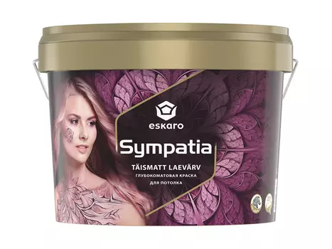 краска в/д ESKARO Symphatia глубокоматовая для потолков 9,5л, арт.4740381006999