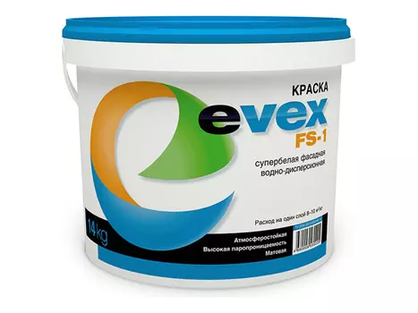 краска в/д EVEX ФС-1 фасадная 14кг., арт.Эвекс ФС-1