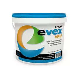 краска в/д EVEX ВР-2 интерьерная супербелая 3кг., арт.Эвекс ВР-2.