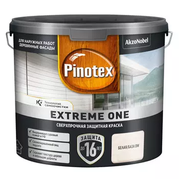 краска в/д фасадная PINOTEX Extreme One для дерева BW 2,5л белая, арт.5803243