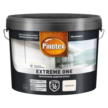 краска в/д фасадная PINOTEX Extreme One для дерева BW 9л белая, арт.5803246
