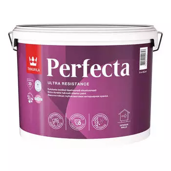 краска в/д TIKKURILA Perfecta A интерьерная 9л гл/мат белая, арт.700010600