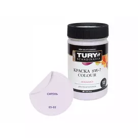 краска в/д TURY SW-7 Colour для стен и потолков 0,4кг сиреневая, арт.КрВДSW70,4С