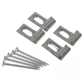 крепеж для террасной доски ДПК, стартовый/финишный, скрытый, нержавеющая сталь, 4 шт
