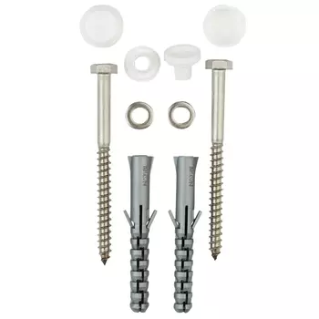 крепление для унитаза белый, хром, 8x65 мм, 2 шт