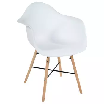 кресло CINDY 919 белый пластик/дерево/металл