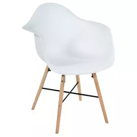 кресло CINDY 919 белый пластик/дерево/металл