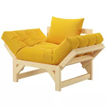 кресло Европа-2 800х740х680мм рогожка дерево/желтое