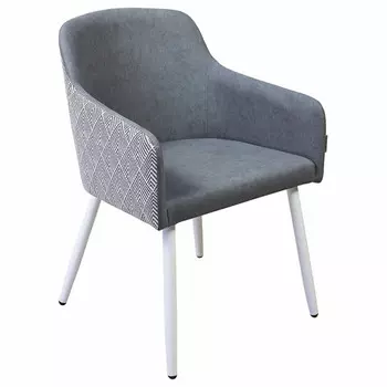 кресло LILU 590х640х830мм ткань/металл серый/белый