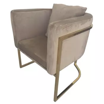 кресло MASY 650х620х750мм ткань/металл серый/золотой